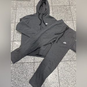 Nike Zip Hoodie and Jersey Knit Open Leg Jogger Set